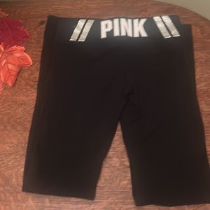 Pink Black with Bling Yoga Pants